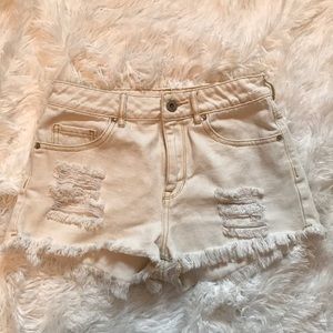 PacSun- Bullhead White HighRise Denim Shorts